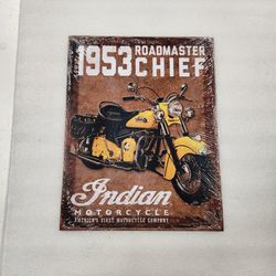 Retro Ad Indian Motorcycle Bike Chief Metal Sign 