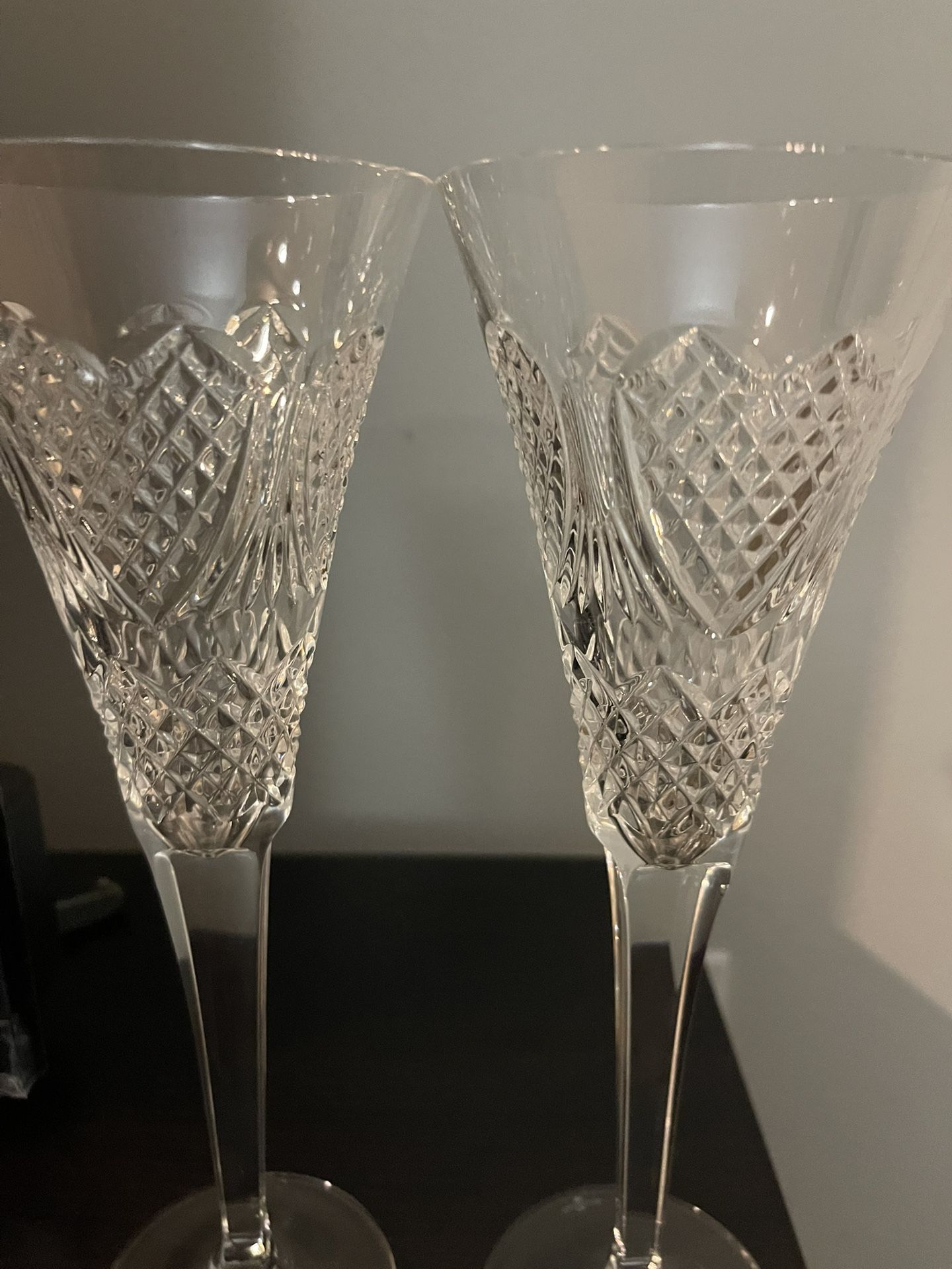 Waterford celebration love, first champagne, crystal flute, round used for weddings and celebrations