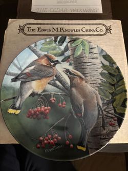 Edwin M. Knowles China Co. Cedar Waxwing Collector Plate