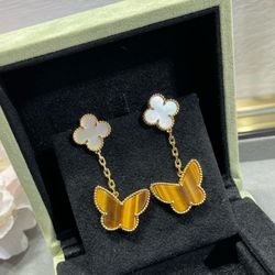 Lady Butterfly Shaped Pendant Earrings