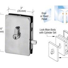 CRL Brushed Stainless EUR Series Center Housed Patch Lock