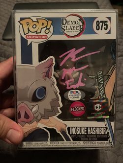 Custom Signed Flocked Inosuke w/ JSA