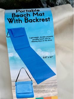 Qty 2 - New -Portable Easy to Carry with Handle- Ivory/Creme Color Beach Mat with Backrest