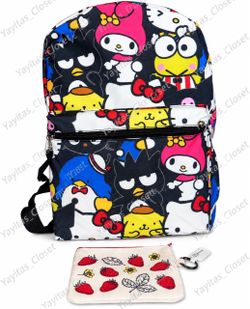 Sanrio Hello Kitty & Friends Backpack with Strawberry Coin Purse Set