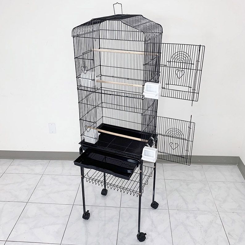 $60 (New in box) Small to medium bird cage 60” tall parrot parakeet cockatiel bird cage 18x14x60” rolling stand