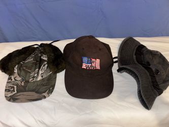 Hunter camouflage cap, Boonie hat and The Who hat