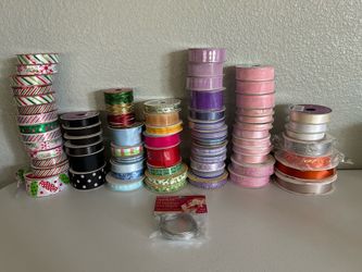 Assorted Ribbon Lot 68New & Used Spools Crafts/ Gift Wrap