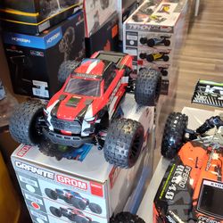 ARRMA granite Grom brushed electric ready to run including remote controller battery and a charger.