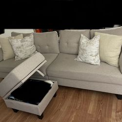 couch with storage ottoman 