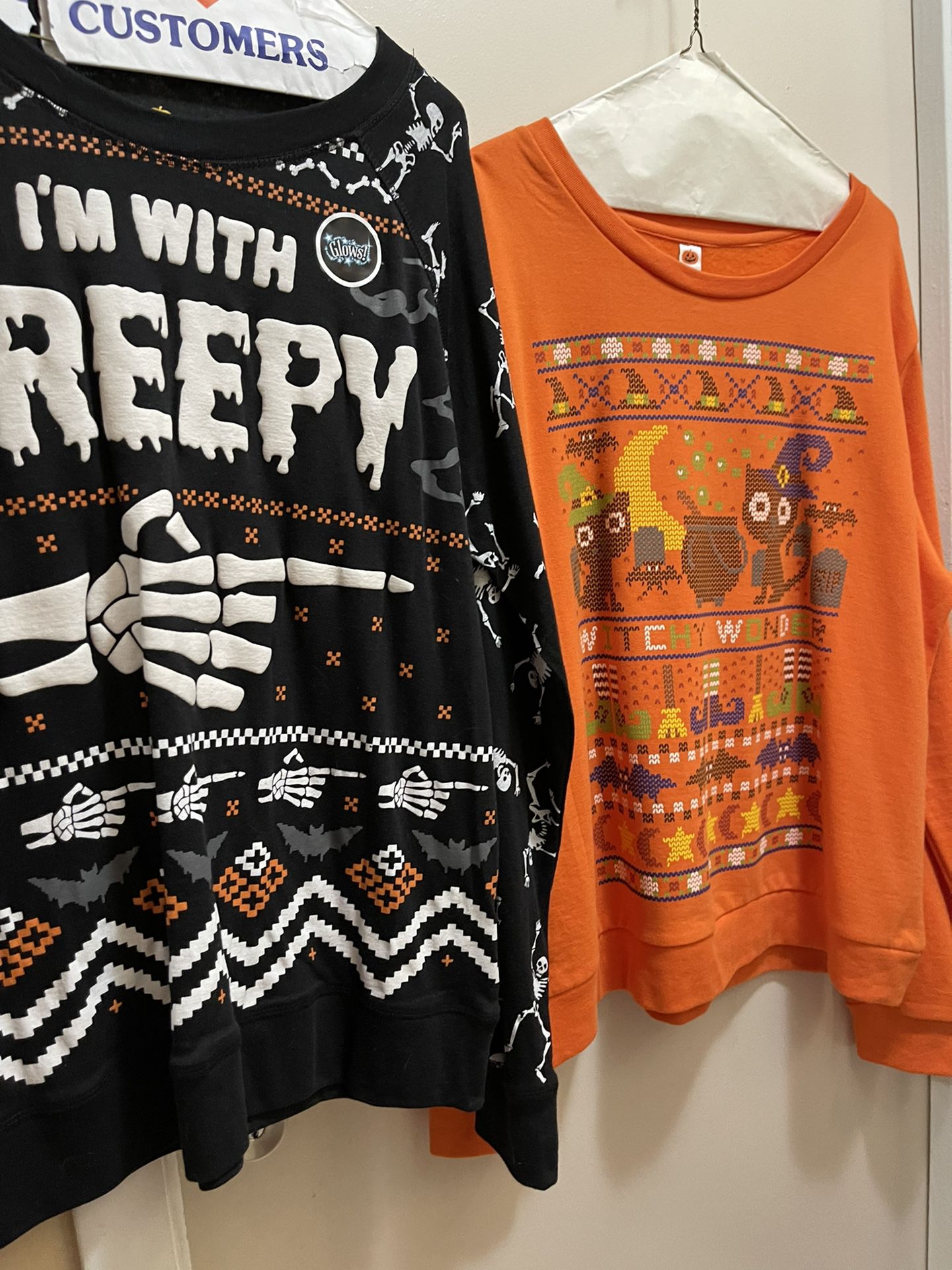 2 Halloween sweatshirts