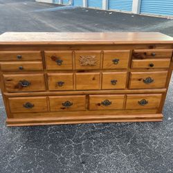 Delivery Available! Rustic Solid Wooden 8 Drawer Bedroom Dresser Bureau Storage Chest! Good condition! All drawers are clean and slide great. Some cos