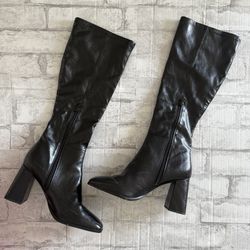Steve Madden Tall Faux Leather Boots Sz 9
