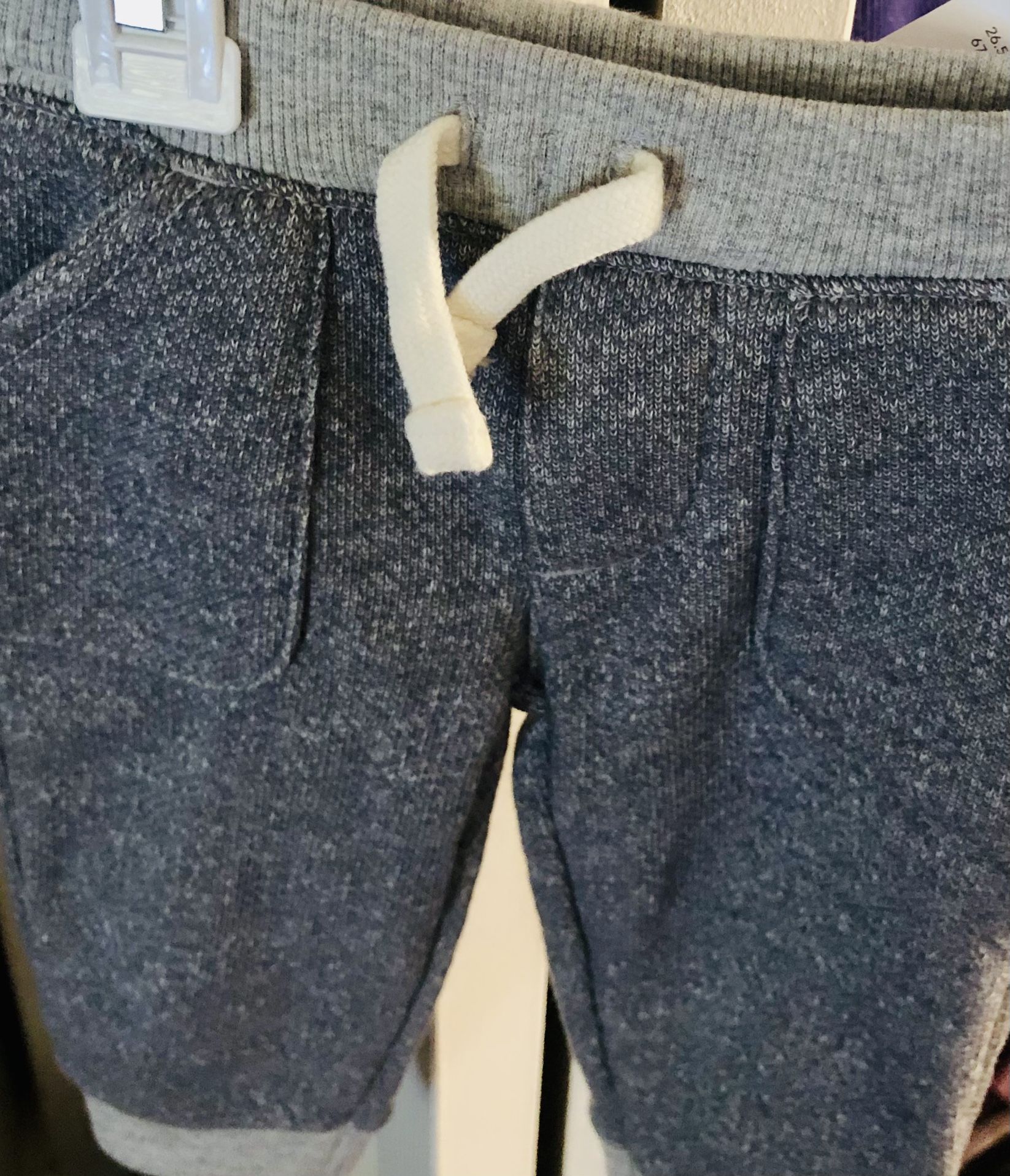 Carter's baby separates 9 months grey double side pockets bottoms pull string infant pants NWT