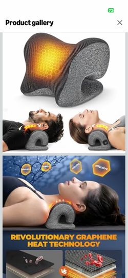 Graphene Magnetic Neck Stretcher for Deeper Pain Relief, Instant Heating Pad Cervical Traction Device Pillow, Neck Cloud for TMJ Tension Muscle Migrai