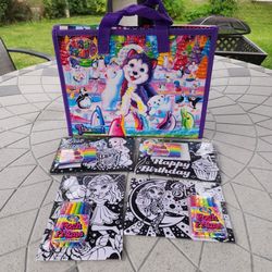 Lisa Frank Vibrant Multicolor Tikanni Wolf Art Activity Tri Fold Binder Set