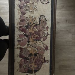 Large Hawaiian art With Wood Frame 