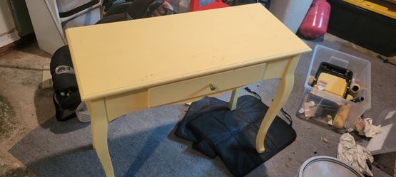 Charming Yellow Accent Table with Drawer