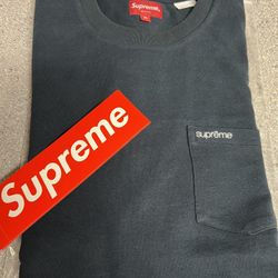 Supreme Navy Small Logo Pocket Tee Size XL