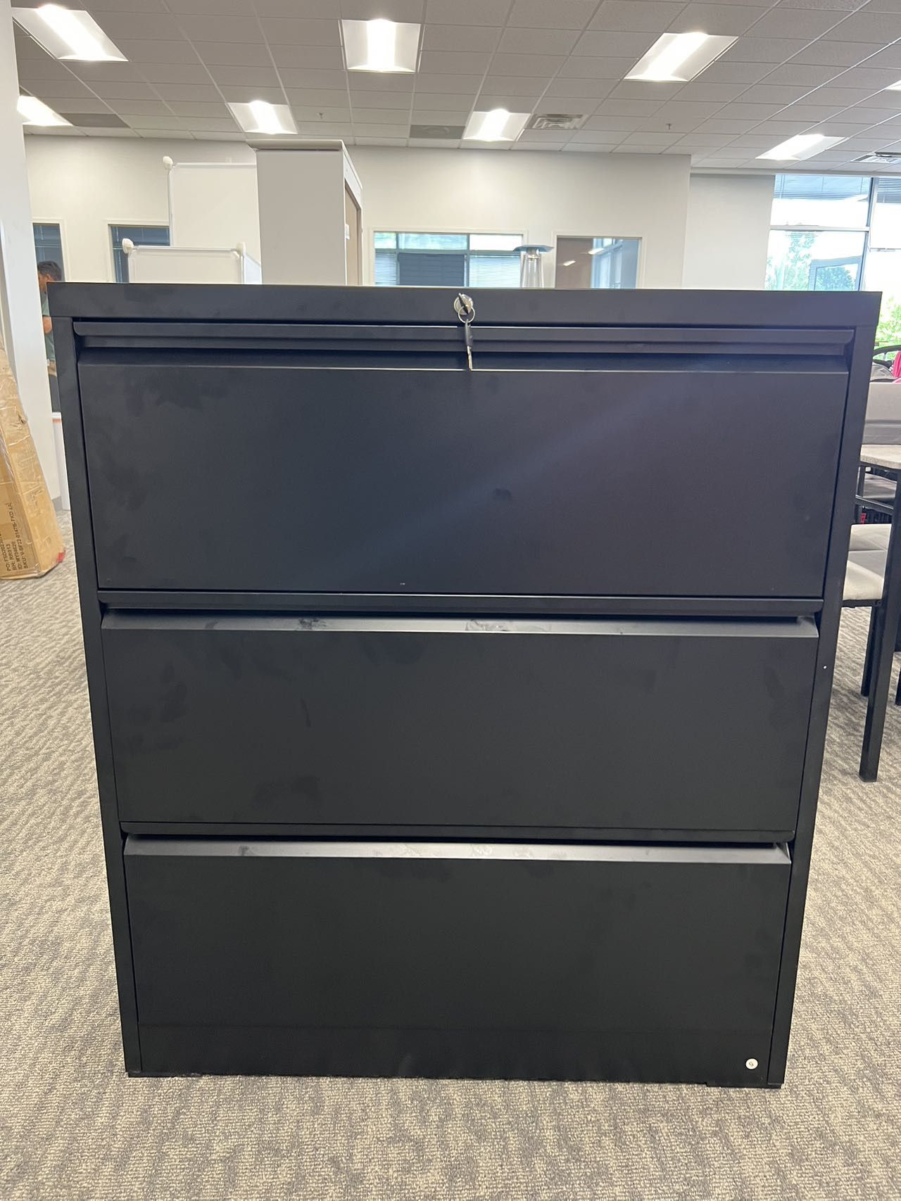 3 Drawer Lateral File Cabinet with Lock, Metal Filing Cabinets for Home Office, Steel Storage Wide File Cabinet for Letter/Legal/F4/A4 Size with Hangi