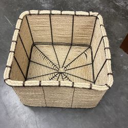Large Twine And Metal Basket