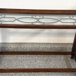 Sofa Table - Beveled Glass Top and Wood