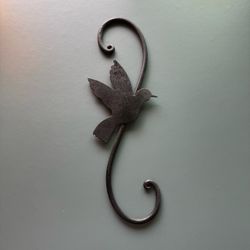 Black Cast Iron Bird S-Hook Plant Hanger Brown Decorative Garden Hook 12”