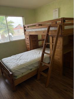 Wooden bunk bed