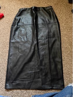 Leather black skirt