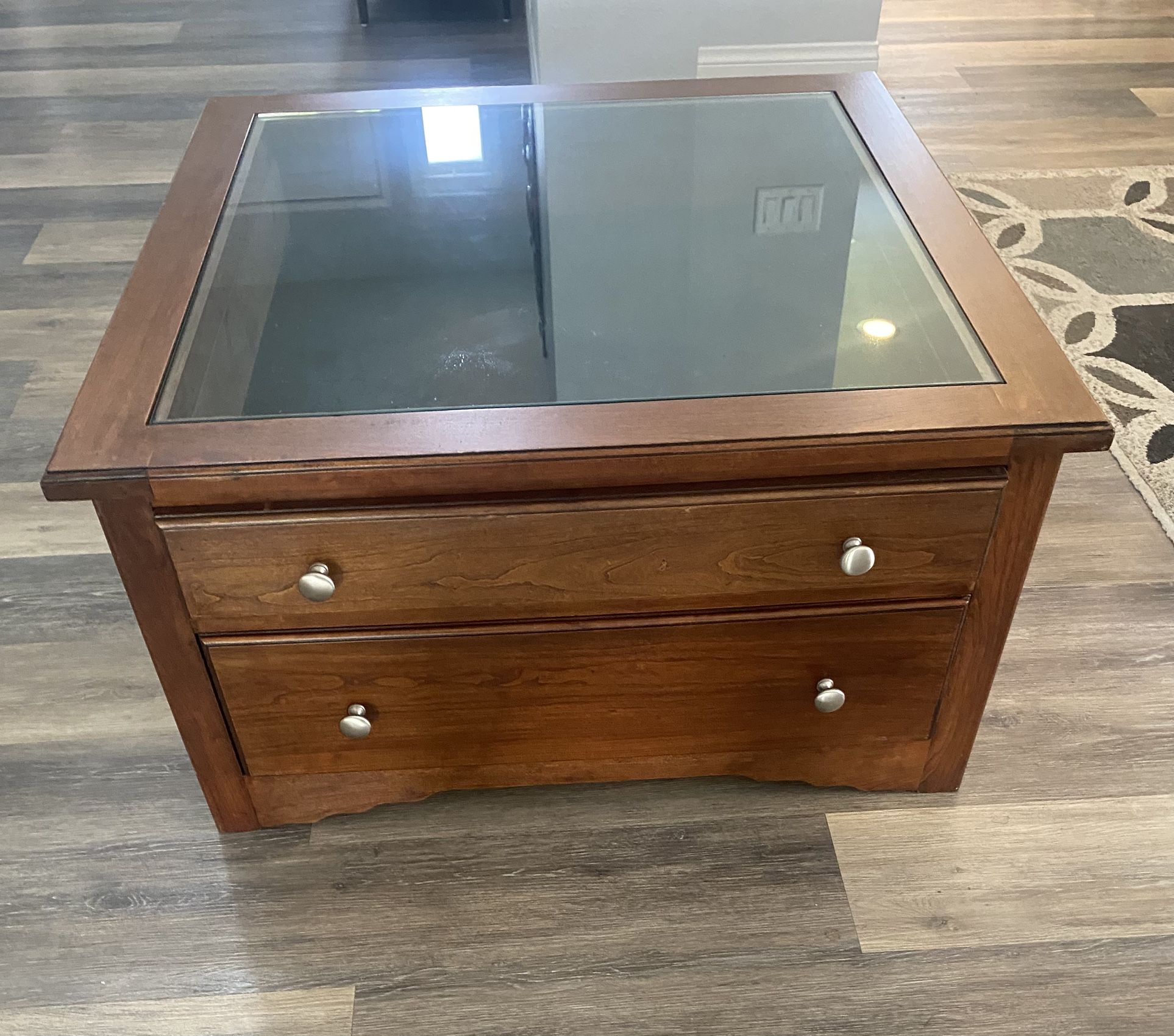 Cherry Wood Display Coffee Table