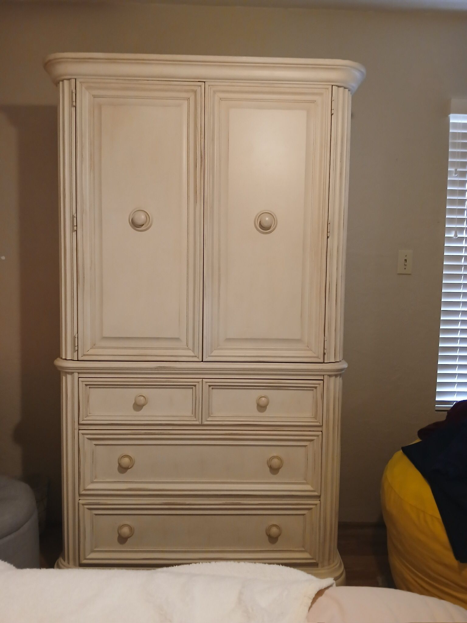 Armoire And Bed Frame And Matress With Box Springs 