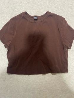 SHEIN brown cropped shirt