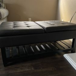 [WEEKEND SALE!!!] Black Ottoman Bench