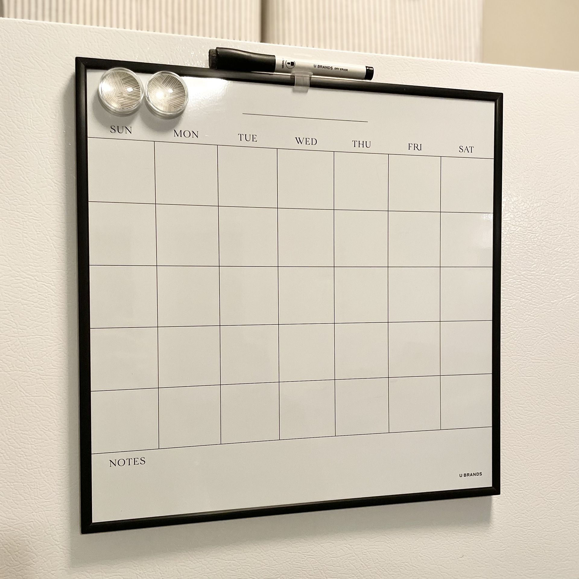 Framed Magnetic Dry Erase Wall Calendar Board