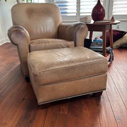 Free Leather Chair & Ottoman
