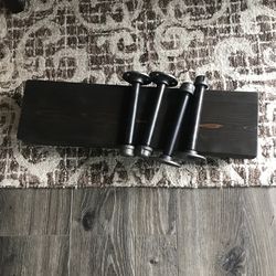 Two Solid Wood Espresso Stained Shelves 