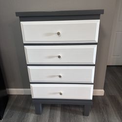 Gray and White 4 Drawer Dresser