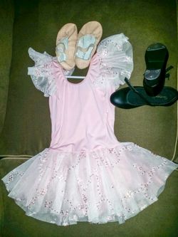 Ballet dress with shoe's plus size 12.5 tap shoe's