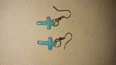 Beautiful Turquoise Cross earrings