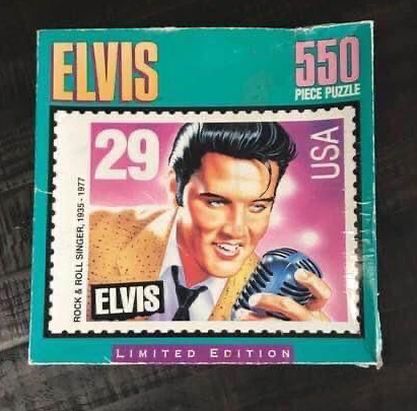 NEW Elvis Presley Stamp 550 Piece Puzzle box not in great condition just $5