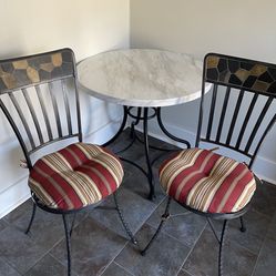 Iron Metal Bistro Chairs With Cushions