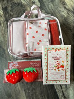 Strawberry makeup bag and accessories set!