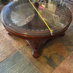 Beautiful Glass And Wood Coffee Table