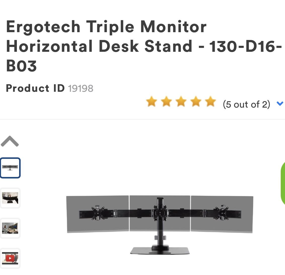 Ergo tech Triple Monitor Stand