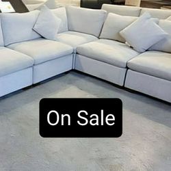 Gray Cloud Dupe Modular Sectional Couch Sofa