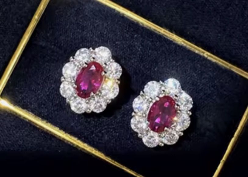 Elegant Pink and Silver CZ Stud Earrings