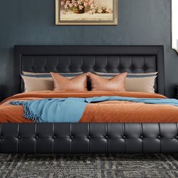 Modern king bed frame - black 