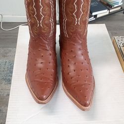 Ostrich type leather boots