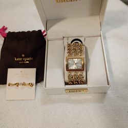 Gruen 11 Ladies  Watch And Kate Spade Bow Post Earrings 