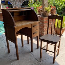 Children’s 1935 antique roll top desk