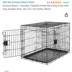 Durable, Foldable Metal Wire Dog Crate, 